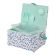 <strong>Medium Sewing Box</strong> <span>Blue Floral Fabric with a Sewing Notions Aplique Lid, 26x18x15cm, Storage and Organiser Basket with Compartments for Sewing Supplies, Accessories, Thread, Needles, Scissors</span> <em>Sewing Online GA1116M</em>