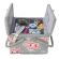 <strong>Extra Large Twin Lid Sewing Box</strong> <span>Grey and Pink Floral Print Fabric, 25 x 25 x 17cm, Storage and Organiser Basket with Compartments for Sewing Supplies, Accessories, Thread, Needles, Scissors</span> <em>Sewing Online MRLTLE-190</em>