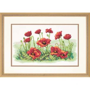 Field Of Popies Stamped Cross Stitch Kit Dimensions D03237
