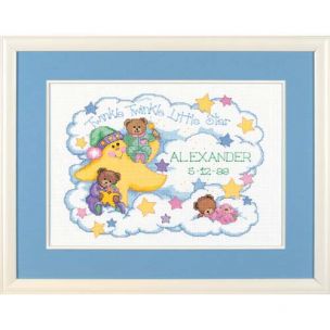Twinkle Twinkle Birth Record Counted Cross Stitch Kit Dimensions D03865
