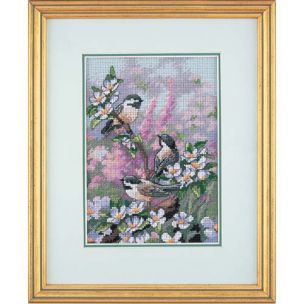 Chickadees In Spring Cross Stitch Kit Dimensions D06884
