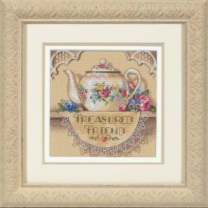 Treasured Friend Teapot Cross Stitch Kit Dimensions D06904