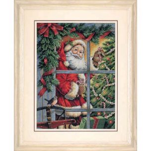 Candy Cane Santa Christmas Cross Stitch Kit Dimensions D08734