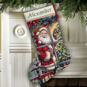Candy Cane Stocking Christmas Cross Stitch Kit Dimensions D08778