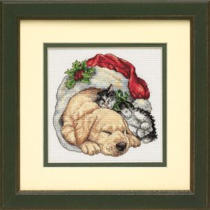 Christmas Morning Pets Christmas Cross Stitch Kit Dimensions D08826