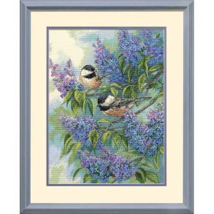 Chickadees Adnd Lilacs Cross Stitch Kit Dimensions D35258
