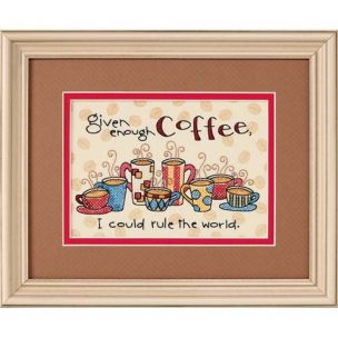 Enough Coffee Stamped Cross Stitch Kit Dimensions D65019