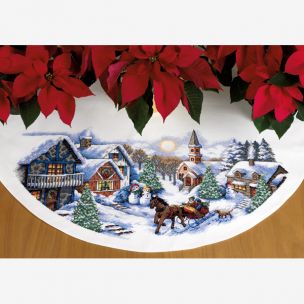 Sleigh Ride Tree Skirt Christmas Cross Stitch Kit Dimensions D70-08830