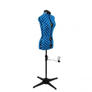 Adjustable Dressmakers Dummy in Duckegg Polka Dot with Hem Marker, Dress Form Sizes 6 to 10, Pin, Measure, Fit and Display your Clothes on this Tailors Dummy Sewing Online 5902P
