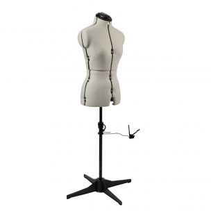 Adjustable Dressmakers Dummy in Cream Fabric with Hem Marker, Dress Form Sizes 10 to 22, Pin, Measure, Fit and Display your Clothes on this Tailors Dummy Sewing Online 02381--CREAM
