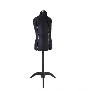 Adjustable Trouser / Tailors Dummy Male Dress Form in Black, with Black Wooden Stand Chest Size 94-114 cm, Pin, Measure, Fit and Display your Clothes on this Dressmakers Dummy Sewing Online FG160