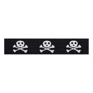 Berisfords 15mm Skull & Bones Halloween Ribbon (4m spool) Berisfords Ribbon C13652-15---
