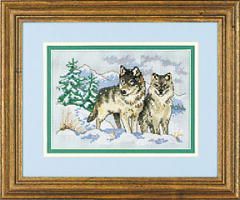 Mini Counted A Pair Of Wolves Dimensions D06800