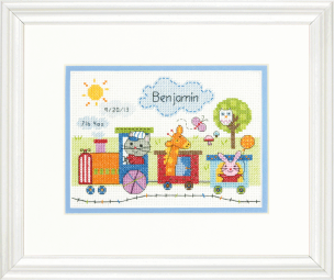 Mini Counted Cross Stitch Train Birth Record Dimensions D70-73925