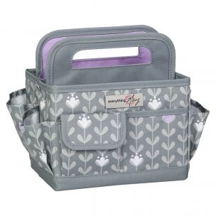 Collapsible Desktop Craft Organiser Grey & White Leaf for Sewing, Scrapbooking, Paper Craft and Art Everything Mary EVM12831-1
