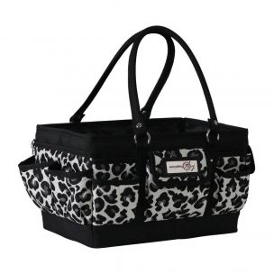 Craft Organiser Bag Cheetah print, Collapsible Caddy and Tote with Compartments for Sewing, Scrapbooking, Paper Craft and Art Everything Mary EVM13188-1