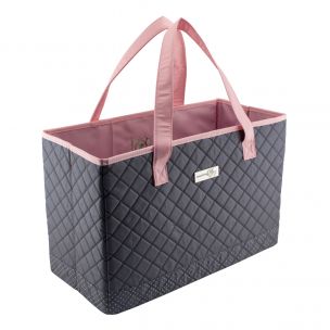 Sewing Machine Bag Quilted Grey & Pink, Carry Bag for Brother, Singer, Bernina and Most Sewing Machines Everything Mary EVM10143-3