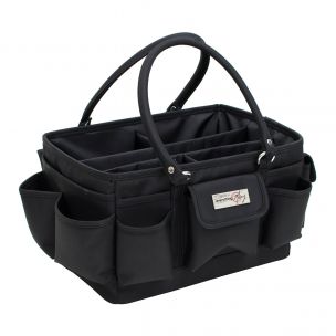 Craft Organiser Bag Black, Collapsible Caddy and Tote with Compartments for Sewing, Scrapbooking, Paper Craft and Art Everything Mary EVM9152-18