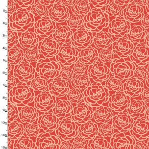 Cotton Craft Fabric 110cm wide x 1m Madison Collection Packed Floral Sewing Online 16511-RED