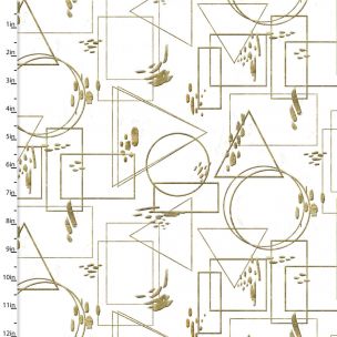 Cotton Craft Fabric 110cmx1m Metallic Fusion Collection Gold Geometric Outlines Sewing Online 16551-GLD