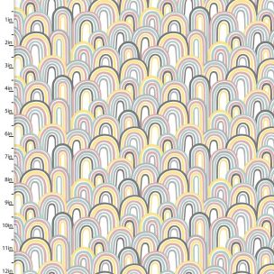 Cotton Craft Fabric 110cm wide x 1m Small & Mighty Flannel Collection-Rainbows Sewing Online 17156-WHITE
