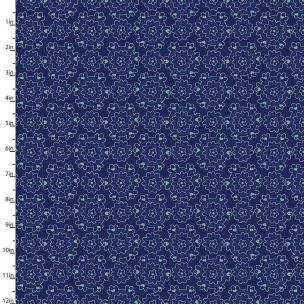 Cotton Craft Fabric 110cm wide x 1m Summer Song Collection-Navy Posy Sewing Online 17265-NAVY