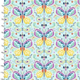 Cotton Craft Fabric 110cm wide x 1m Summer Song Collection-Blue Butterflies Sewing Online 17267-BLUE