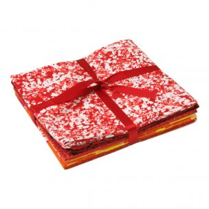 Red and Orange Floral Themed Pack of 5 Cotton Fat Quarters FE0098 Sewing Online FE0098