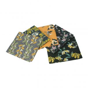 Autumn Blooms Themed Pack of 5 Cotton Fat Quarters Sewing Online FA218