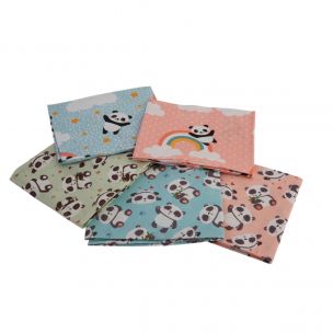 Pandas Themed Pack of 5 Cotton Fat Quarters Sewing Online FA237