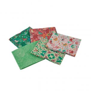 Flowers & Birds Themed Pack of 5 Cotton Fat Quarters Sewing Online FA240