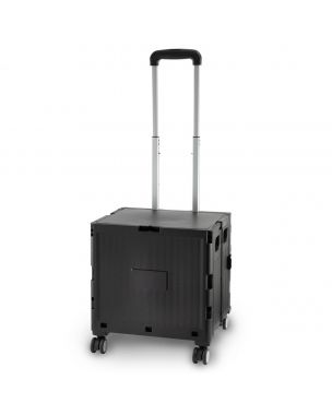 Plastic Folding Trolley Black | Craft/Sewing and Hobby Box with Wheels | 47 x 39 x 32cm Sewing Online YN8822-BLACK