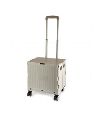Plastic Folding Trolley Grey | Craft/Sewing and Hobby Box with Wheels | 47 x 39 x 32cm Sewing Online YN8822-GREY