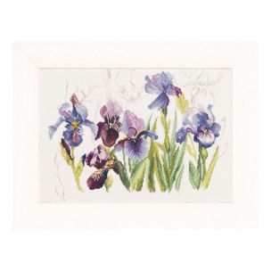 Counted Cross Stitch Kit: Irises (Linen) Lanarte PN-0008027