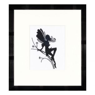 Counted Cross Stitch Kit: Cute Little Fairy on Twig Silhouette (Evenweave) Lanarte PN-0008194