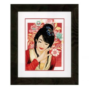 Counted Cross Stitch Kit: Asian Flower Girl (Evenweave) Lanarte PN-0149999