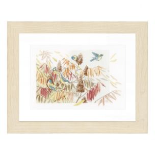 Counted Cross Stitch Kit: Tits in a Bush (Evenweave) Lanarte PN-0154322