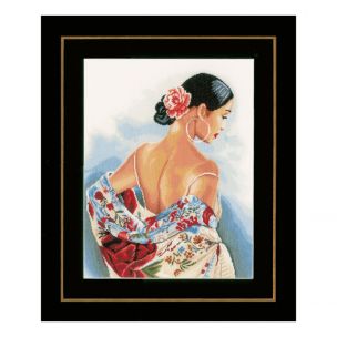 Counted Cross Stitch Kit: Flower Scarf: (Evenweave) Lanarte PN-0154991