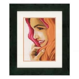 Counted Cross Stitch Kit: Woman with Scarf (Evenweave) Lanarte PN-0156297