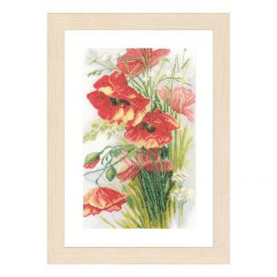 Counted Cross Stitch Kit: Poppies (Linen) Lanarte PN-0156301