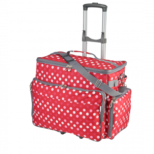 Sewing Machine Trolley Bag on Wheels Red Polka Dot | 47 x 35 x 23cm | Sewing Machine Storage for Janome, Brother, Singer, Bernina and Most Machines Sew Stylish PT750-RED-POLKA