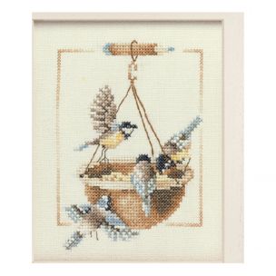 Lanarte PN-0007976 Feeding Dish With Birds Counted Cross Stitch Kit Lanarte PN-0007976