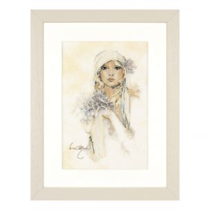 Lanarte PN-0008013 Sara Moon / Lady With Lilac Flower Counted Cross Stitch Kit Lanarte PN-0008013