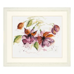 Lanarte PN-0008026 Fuchsia In Watercolour Counted Cross Stitch Kit Lanarte PN-0008026