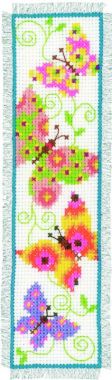 Counted Cross Stitch Kit Bookmark Butterflies I Vervaco PN-0021727