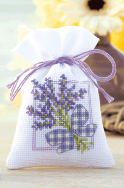 Counted Cross Stitch Kit Pot Pourri Bag Lavender Bow Vervaco PN-0143682