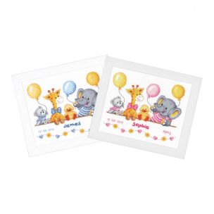 Counted Stitch Kit: Birth Record: Animal Cheer Vervaco PN-0143720
