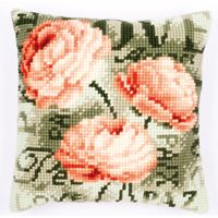 Cross Stitch Cushion Peony Vervaco PN-0144838