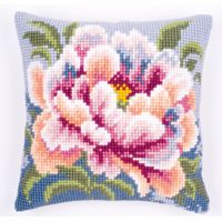 Cross Stitch Cushion Peony 2 Vervaco PN-0144875