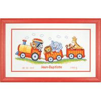 Counted Cross Stitch Kit Birth Rec, Animal Train Vervaco PN-0145025